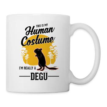 Degu Human Costume Walddegu Halloween - Tasse - Weiß - Rechts