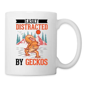 Easily distracted by Geckos Leopardgecko - Tasse - Weiß - Rechts