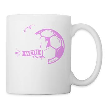 Frauenfußball, Fußball Frauen Soccer Damenfußball - Tasse - Weiß - Rechts