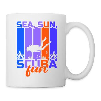 Scuba Diving, Scuba Diving, Holiday Sea Diver - Mug - white - Right