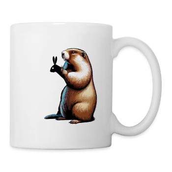 Murmeltier Murmeltiertag Groundhog Day USA lustig - Tasse - Weiß - Rechts