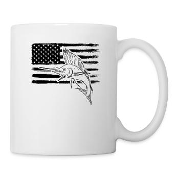American Swordfish Marlin Sailfish USA Flag - Tasse - Weiß - Rechts