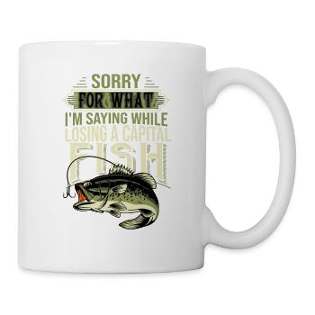 Entschuldigt mein Fluchen - Fisch verlieren - Tasse - Weiß - Rechts