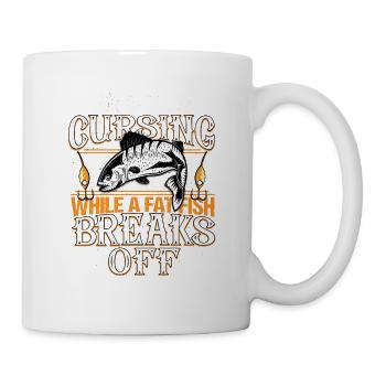 Excuse My Language While A Big Fish Break Off - Tasse - Weiß - Rechts