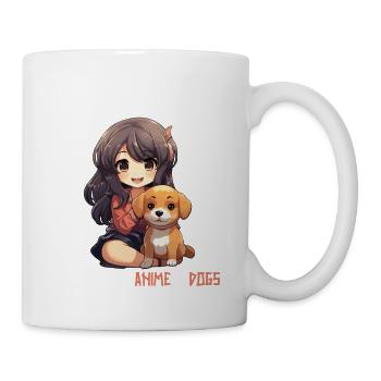 Kawaii Girl Anime Manga Fille et Chien - Mug blanc - blanc - Droite