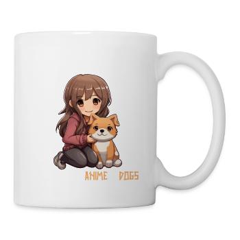 Kawaii Girl Anime Manga Fille et Chien - Mug blanc - blanc - Droite