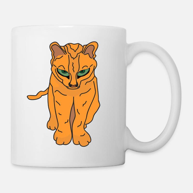 Tiger with green eyes - Mug - white