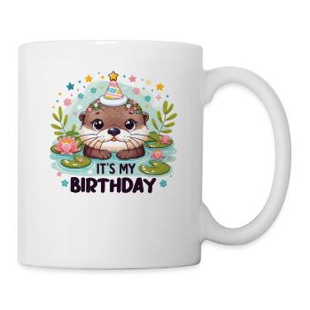 Loutre pour l’anniversaire des enfants, c’est mon anniversaire - Mug blanc - blanc - Droite