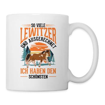 Lewitzer Pferd Reiterin - Tasse - Weiß - Rechts
