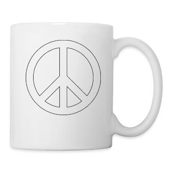 PEACE - Peacesymbol - Friedenszeichen Peacezeichen - Tasse - Weiß - Rechts