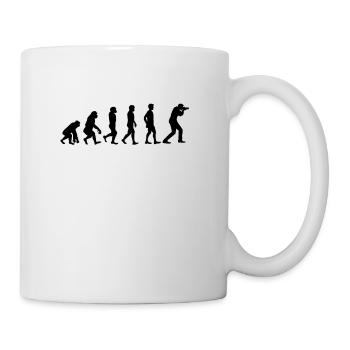 Fotografen Geschenk Kameramann T-Shirt Evolution - Tasse - Weiß - Rechts