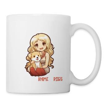 Kawaii Girl Anime Manga Fille et Chien - Mug blanc - blanc - Droite