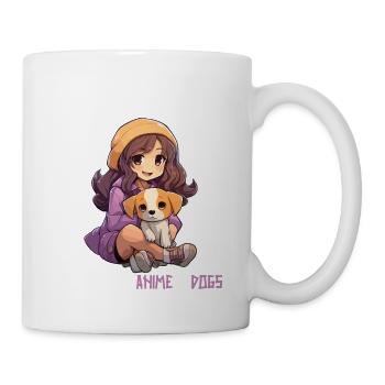 Kawaii Girl Anime Manga Fille et Chien - Mug blanc - blanc - Droite