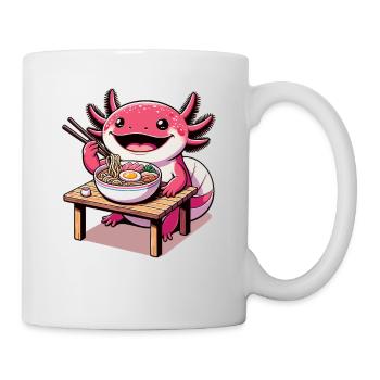 Mais d’abord, l’axolotl sucré mange des ramen - Mug blanc - blanc - Droite