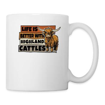 Life Is Better With Highland Cattles Breeder - Mug - white - Right