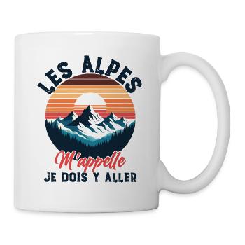 Humour Alpinisme Alpes Cadeau Montagne Ski France - Mug blanc - blanc - Droite