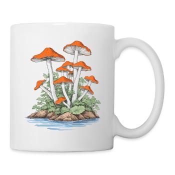 Pilzsammler Vintage Wald und Natur Design - Tasse - Weiß - Rechts
