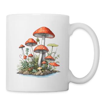 Goblincore Pilz Vintage Natur Design - Tasse - Weiß - Rechts