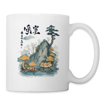 Ukiyo-E Pilz Kunst Vintage Japan Stil - Tasse - Weiß - Rechts