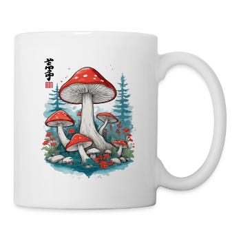 Champignons japonais Ikoyo-E Champignon Esthétique - Mug blanc - blanc - Droite