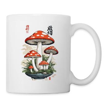 Vintage Japan Toadstool Mushroom Picker Art - Mug - white - Right