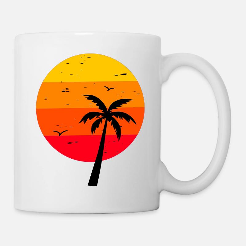Coucher de soleil rétro des années 80 - Mug blanc - blanc