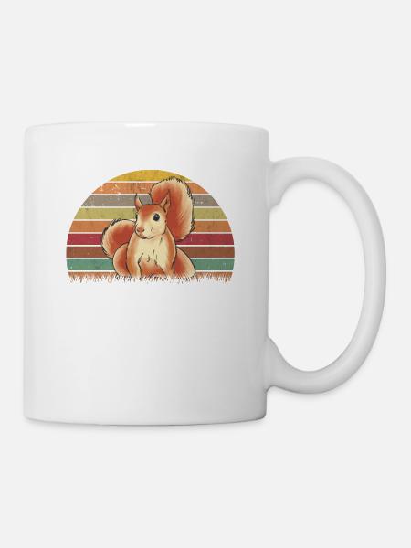 Eichhörnchen Retro Squirrel - Tasse - Weiß