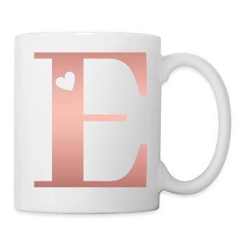 Buchstabe E Roségold - Tasse - Weiß - Rechts