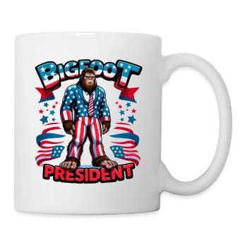 Bigfoot-Präsidentschaftskandidat - Amerikanische Flagge der USA - Tasse - Weiß - Rechts