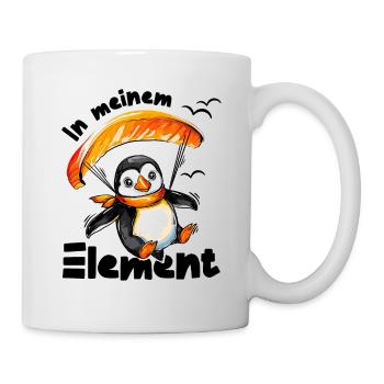 Lustiger Pinguin Paraglider In meinem Element - Tasse - Weiß - Rechts