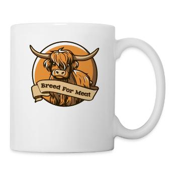 Race pour la viande Vache Highland Bovins écossais - Mug blanc - blanc - Droite