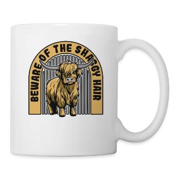 Méfiez-vous des cheveux hirsutes Highland Vache Highland - Mug blanc - blanc - Droite