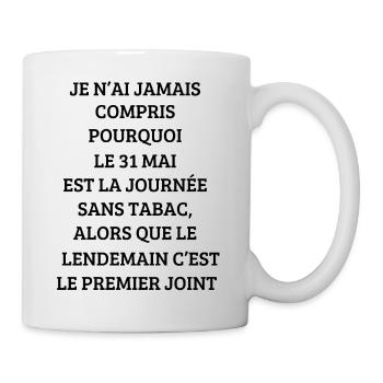 cadeau homme, femme, humour, t-shirt humoristique - Mug blanc - blanc - Droite
