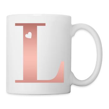 letter L rose gold - Mug - white - Right