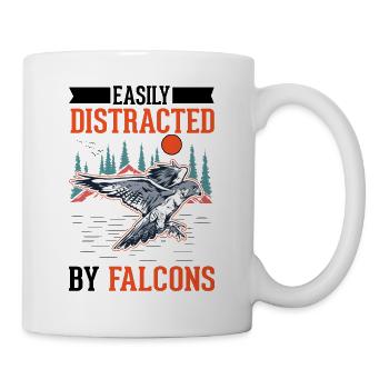 Facilement distrait par les faucons Falkenzucht Falkner - Mug blanc - blanc - Droite
