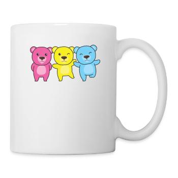 Pansexuel Drapeau Fierté LGBTQ Ours mignon - Mug blanc - blanc - Droite