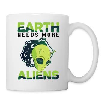 Alien, UFO, UAP, Space, Space Flying Object - Mug - white - Right