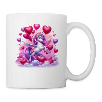 Unicorn Heart Balloons Love Valentines Day - Mug - white - Right