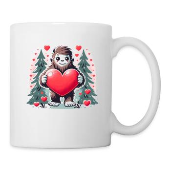 Bigfoot Heart - Valentinstag Liebe und Natur - Tasse - Weiß - Rechts