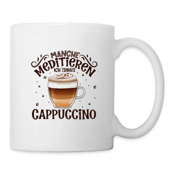 Meditieren und Cappuccino - Tasse - Weiß - Rechts