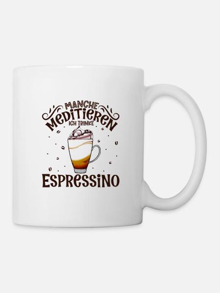 Meditieren und Espressino - Tasse - Weiß