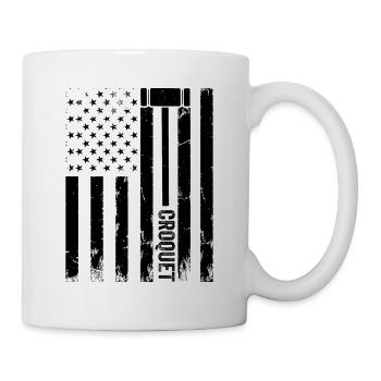 Croquet US Flag Croquet Player - Tasse - Weiß - Rechts