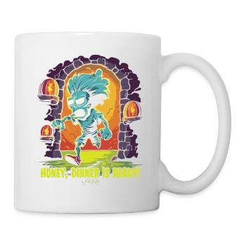 Im Kerker, Liebling das Abendessen ist fertig - Tasse - Weiß - Rechts