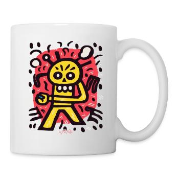 Cartoon-Pop-Skelett, in deiner Hand - Tasse - Weiß - Rechts