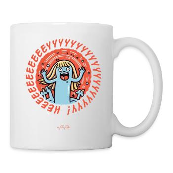 Hé! Fille ravie - Mug blanc - blanc - Droite