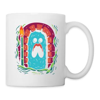 Einfaches Cartoon-Dickes Monster Gruseliger Kerker - Tasse - Weiß - Rechts