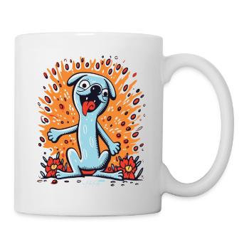Dessin animé Pop Art Flower Dog - Mug blanc - blanc - Droite
