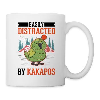 Easily distracted by Kakapos - Tasse - Weiß - Rechts