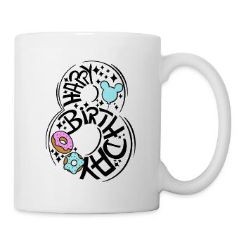 8th Birthday Birthday Shirt Happy Birthday - Mug - white - Right