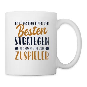 Zuspieler Bester Stratege Volleyballspieler - Tasse - Weiß - Rechts